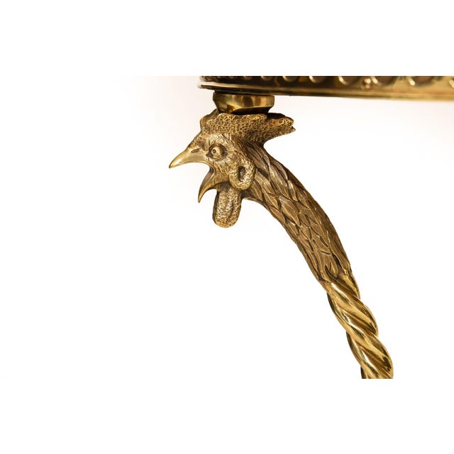 Metal French Neoclassical Bronze "Rooster" Marble Side Table Gueridon For Sale - Image 7 of 16