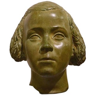 Young Girl Bust Statue by Attilio Torresini, Italy, 1930s For Sale