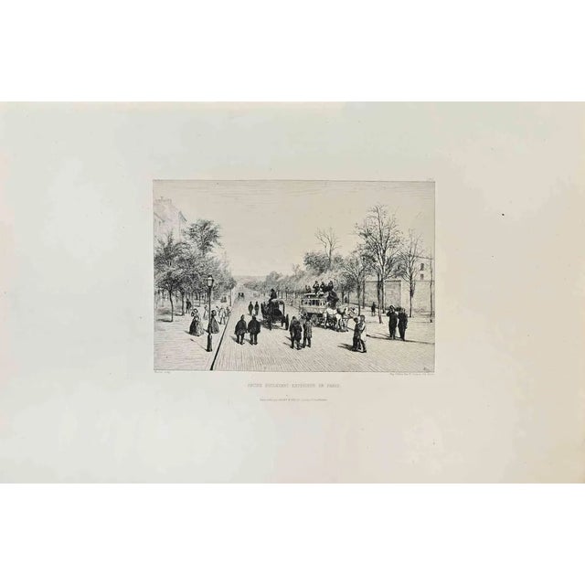 Adolphe Martial-Potémont, Ancien Boulevard Extérieur de Paris, Etching, 1870s For Sale