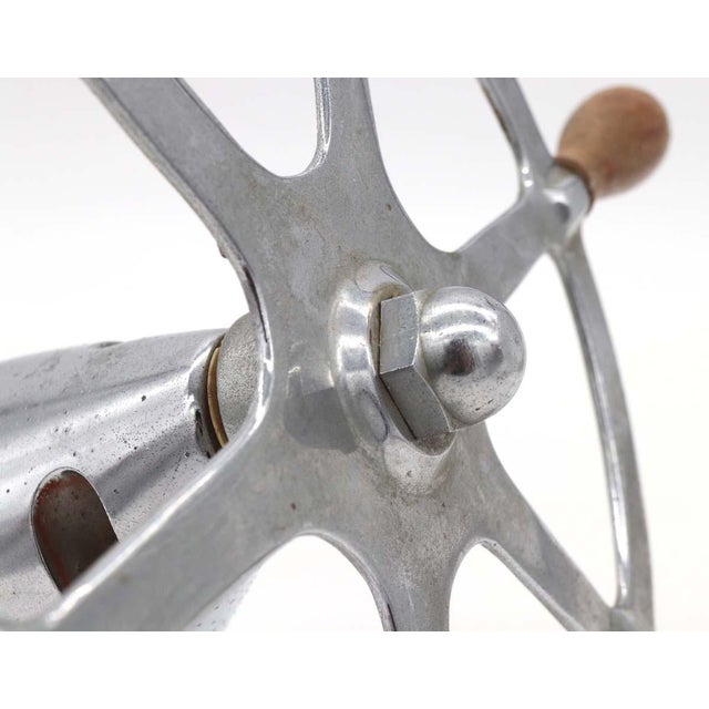 Nautical Early 20th Century Nickel & Teak Yacht Wheel For Sale - Image 3 of 11