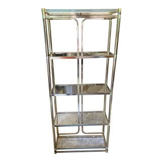 1970s Art Deco Brass Shelf Etagere For Sale