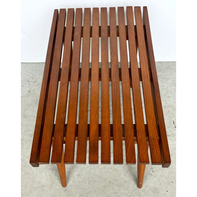 1960s Midcentury Diminutive Slat Bench or Table in the Style of George Nelson For Sale - Image 5 of 10