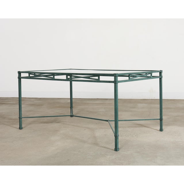 Neoclassical Brown Jordan Venetian Garden Dining Set Green Verdigris Finish For Sale - Image 3 of 18