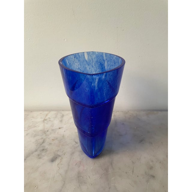 Vintage Kosta Boda Cobalt Blue Glass Vase by Ann Wahstrom