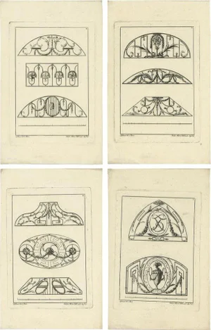 Johann Martin Will, Architecture Prints, 1780, Set of 4