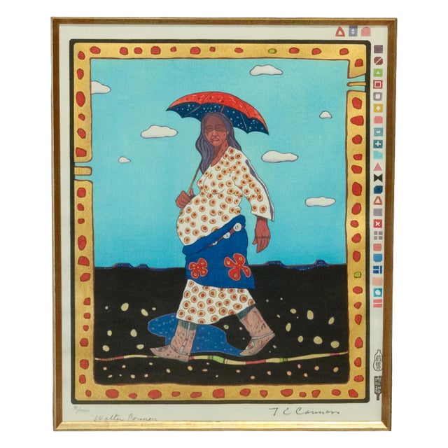 Pop Art 1970s Native American Kiowa/Caddo Peoples Woodcut in Colors "New Indian Art" Pop Art For Sale - Image 3 of 12