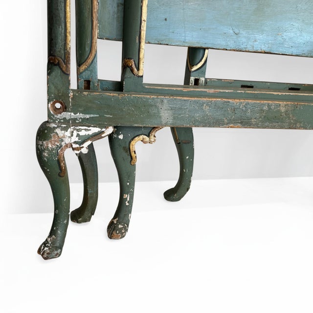 19th Century 19th Century Venetian Style Pair of Painted & Parcel Gilt Twin Beds For Sale - Image 5 of 8