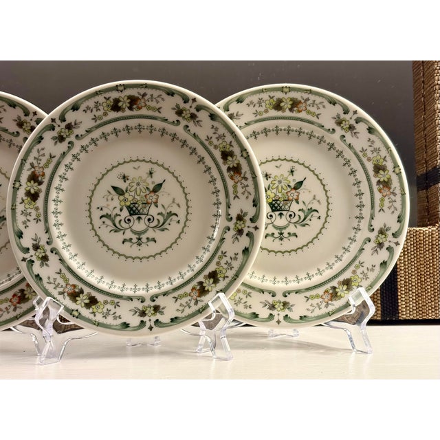 English Vintage Royal Doulton "Provencal" Fine China Bread & Butter Plates - Set of 6 For Sale - Image 3 of 12
