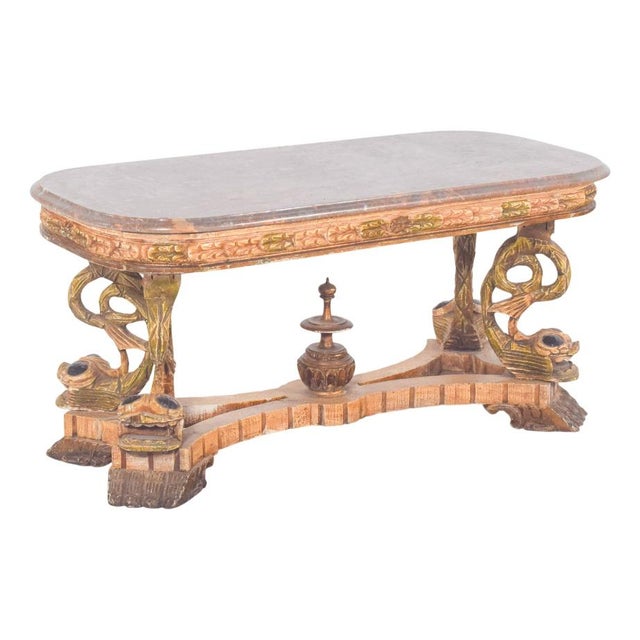 Rectangular Coffee Table with Marble Top, 1920s For Sale - Image 13 of 13