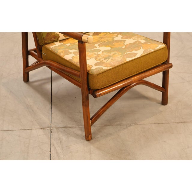 Vogue Coastal Vintage Rattan Bamboo Armchair For Sale - Image 11 of 18