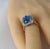 Gia Certified No Heat Sapphire 6.46 Carat Diamond 0.75 Carat White Gold Ring 5.5 For Sale In New York - Image 6 of 8
