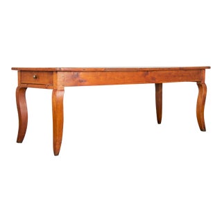 Antique Country French Provincial Walnut Harvest Dining Table For Sale
