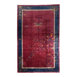 1920s Antique Mansion Size 12' X 19' Art Deco Chinese Rug For Sale