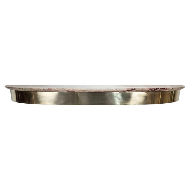Italian Onyx and Brass Console Table, 1950s For Sale - Image 4 of 11