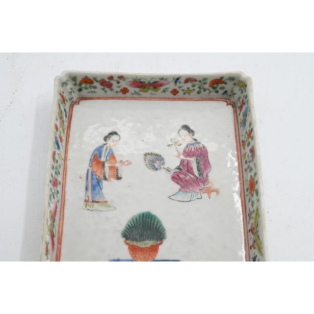 Antique 19th Century Chinese Export Famille Rose Porcelain Footed Tray For Sale - Image 12 of 18