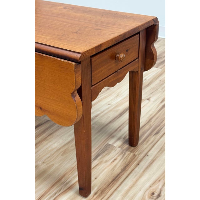 Vintage Broyhill Pine Drop Leaf Side Table For Sale - Image 15 of 16