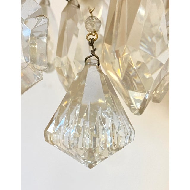 Gold Gilt Iron & Glass Chandelier, 1960s For Sale - Image 8 of 10