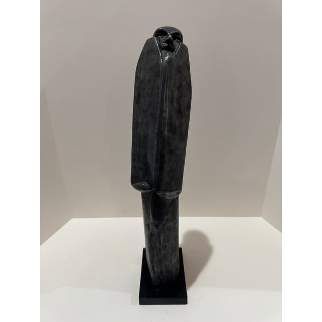 Mid 20th Century Larry Mohr Signed Bronze Figurative Sculpture Tall Abstract Modernist Form on Base For Sale In Atlanta - Image 6 of 8