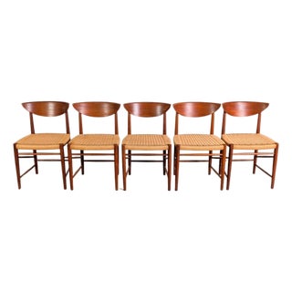 Model 316 Chairs by Peter Hvidt and Orla Mølgaard-Nielsen for Søborg Møbelfabrik, Set of 5 For Sale