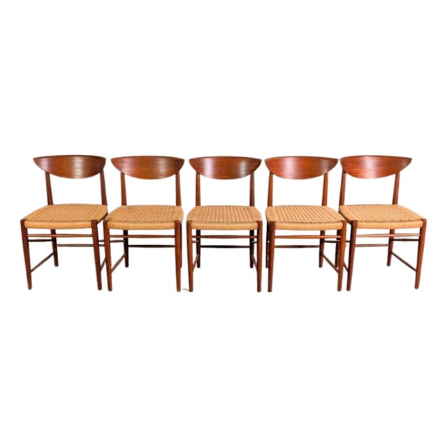 Model 316 Chairs by Peter Hvidt and Orla Mølgaard-Nielsen for Søborg Møbelfabrik, Set of 5 For Sale