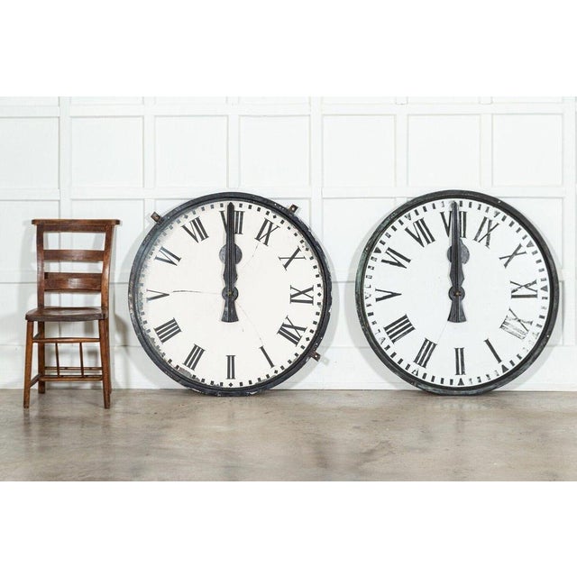 Circa 1880 Pair 19thC English Bronze Clock Tower Faces 1880.W97 x H97 cm.