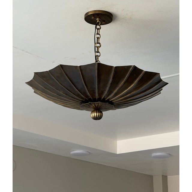 Antique Brass Pendant Light, Handmade Vintage Ceiling Light Fixture For Sale - Image 10 of 14