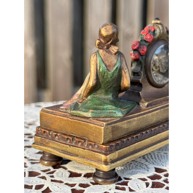 Antique "Viennese Bronze" Figurine Ft. Ballerina W/Omega Clock & Erotic Chamber For Sale - Image 10 of 18