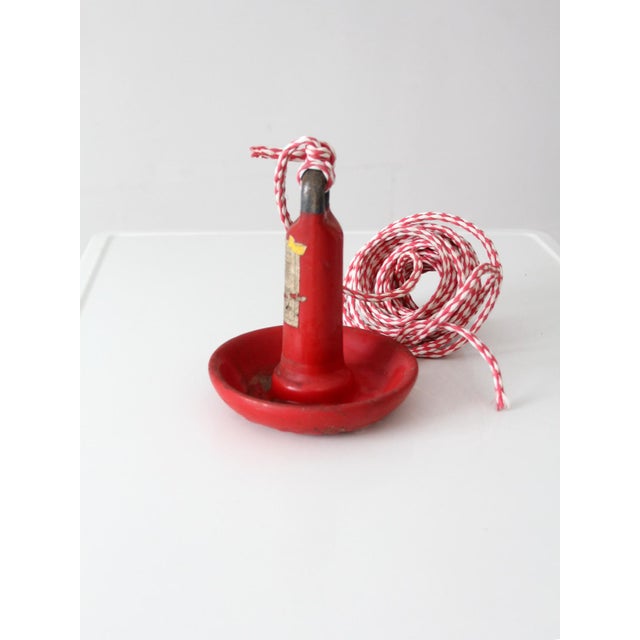 Vintage Roloff Supreme Red Mushroom Boat Anchor With Rope For Sale - Image 4 of 14