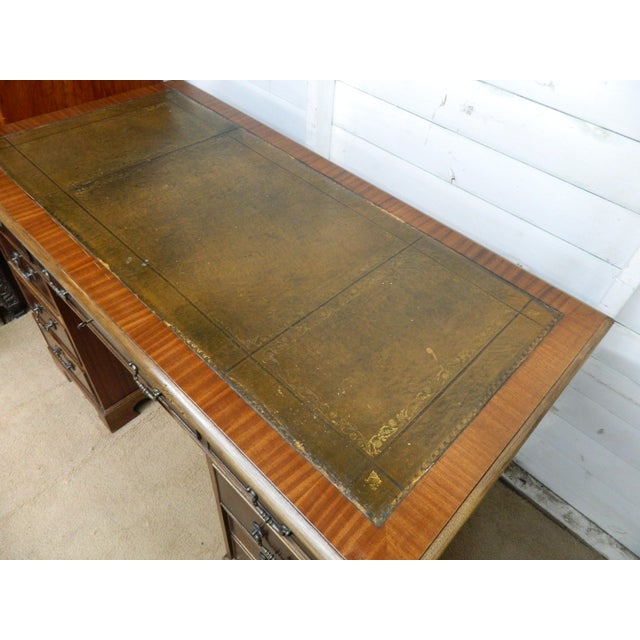 Vintage Mahogany Veneer Pedestal Desk, 1950s For Sale - Image 18 of 18