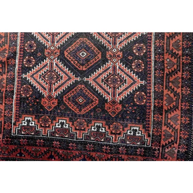 Textile 1920s Handmade Antique Afghan Baluch Rug 2.9' X 5.9' For Sale - Image 7 of 12