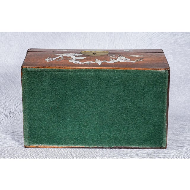 Nice 19th-Century Antique Chinese Mother of Pearl Inlay Wood Box Asian China For Sale - Image 16 of 16