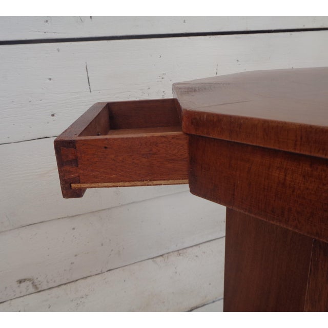 Art Deco Octagonal Reading Table with Two Shelves and Drawers, 1930s For Sale - Image 10 of 17