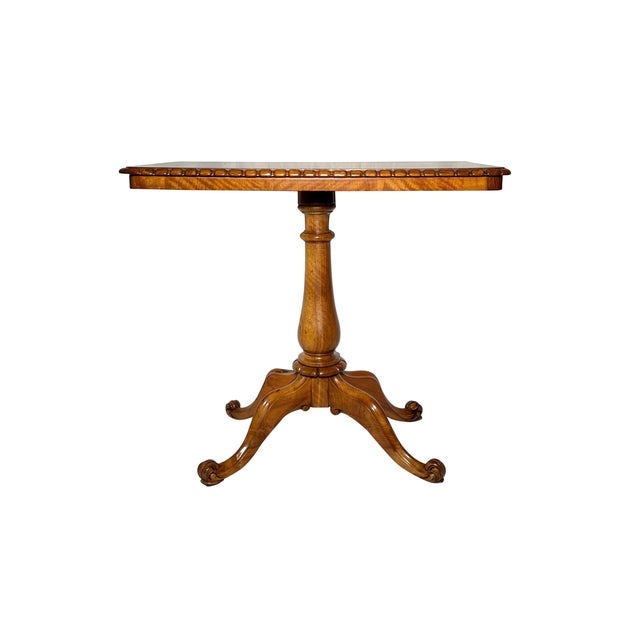 Charming antique wooden chess table with an inlaid chess/checkers board, burled wood. This table has a compact size and is...
