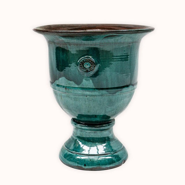 Ceramic Ceramic Anduze Jar in Petrol Glaze For Sale - Image 7 of 7