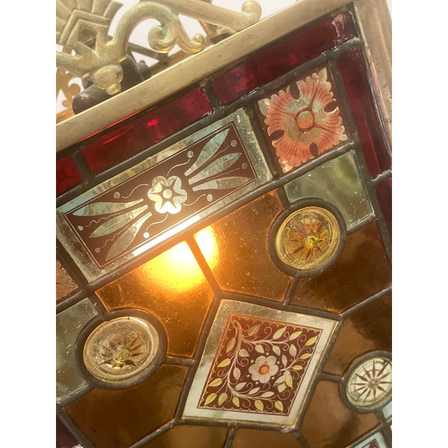 Antique Aesthetic Period Light Fixture Pendant For Sale In Philadelphia - Image 6 of 12