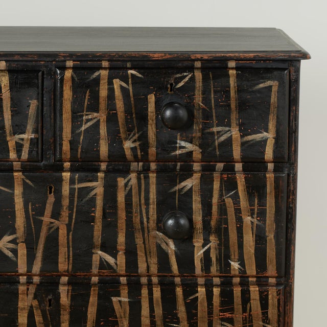 Antique English Chest of Drawers With Painted Bamboo Designs For Sale - Image 4 of 16