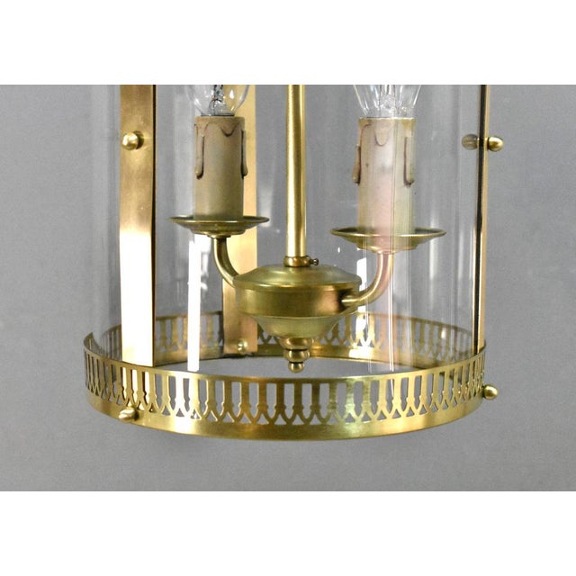Metal French Hall Lantern in Brass, 1890s For Sale - Image 7 of 14