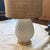 1940s White Ceramic & Brass Pineapple Artichoke Table Lamp With Burlap Shade For Sale In Los Angeles - Image 6 of 10