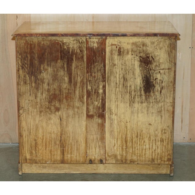 Antique Victorian Satin Birch Chest of Drawers from Holland & Sons, 1880 For Sale - Image 14 of 18