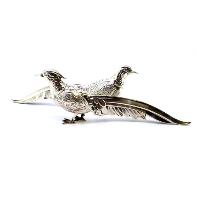 Silver Pheasants with Reliefs and Applications For Sale - Image 4 of 9