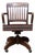 Antique Solid Oak Banker's or Library Swivel Desk Chair c.1940 For Sale