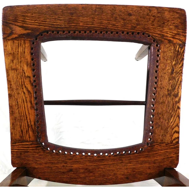 Chestnut Antique Dunn & Salisbury Keene, Nh - Tiger Oak Dining/Side Chairs Pair ~ 1880s to Early 1900s Vintage For Sale - Image 8 of 17