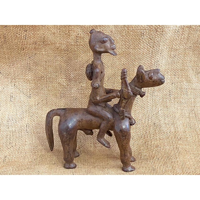 Vintage African Dogon Bronze Horseman 6.75" H For Sale - Image 9 of 10