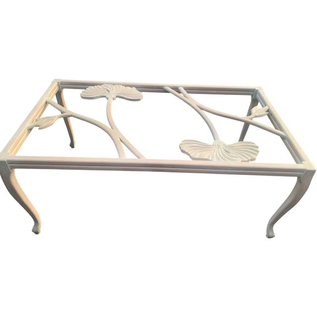 Late 20th Century Late 20th Century Lime Wash Lotus Floral Carved Dining Set in the Manner of Phyllis Morris For Sale - Image 5 of 11