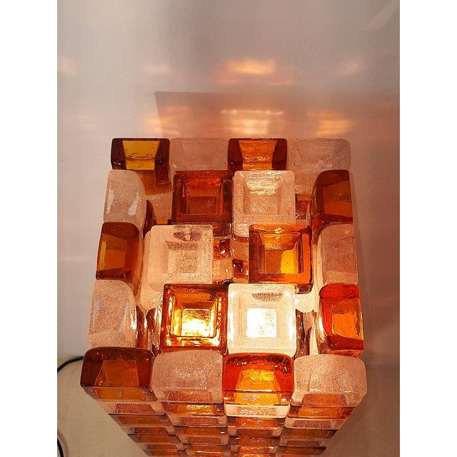 Gold Floor Lamp in Amber and Crystal Pulegoso Glass by Poliarte, Italy, 1970s For Sale - Image 8 of 14