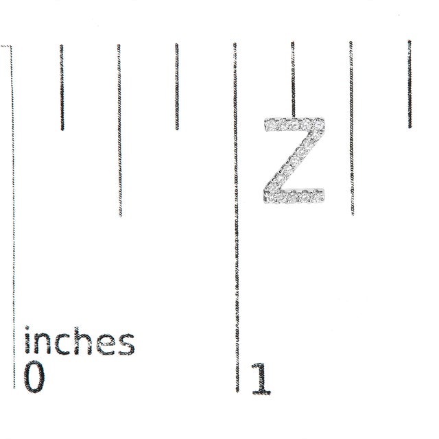 Early 21st Century 10K White Gold 1/10 Cttw Diamond 'Z' Initial Stud Earring For Sale - Image 5 of 5