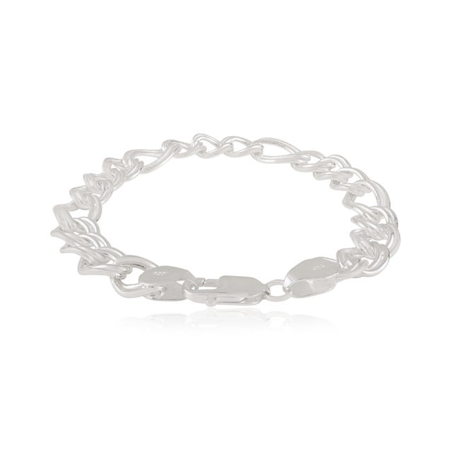 925 Sterling Solid Silver Link Chain Bracelet by Carat&her- Thanksgiving For Sale - Image 6 of 10