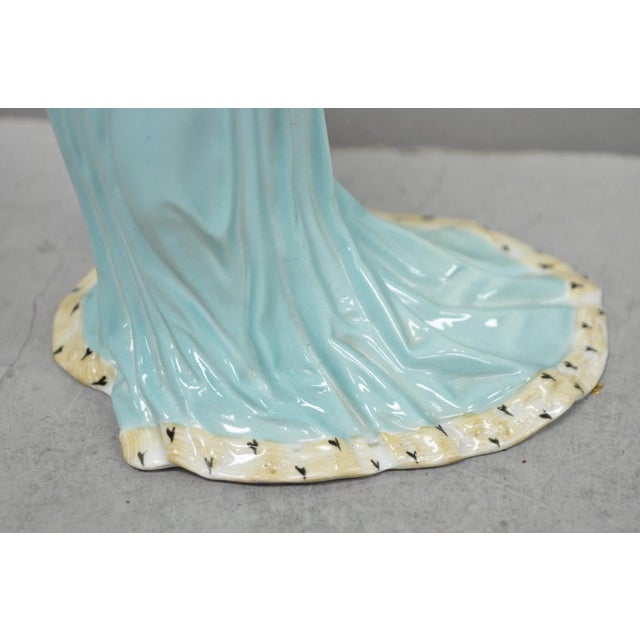 Early 20th Century Antique Carl Thieme Potschappel German Dresden Porcelain Medieval Lady Figurine For Sale - Image 5 of 12