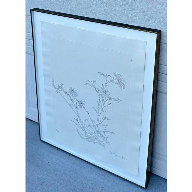 Ed Baynard (American, 1940–2016) Floral, Flowers Etching Framed For Sale - Image 9 of 12