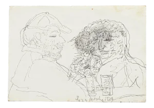 Figures - Original Pen and Pencil on Paper by Jeanne Daour - 20th Century 20th Century